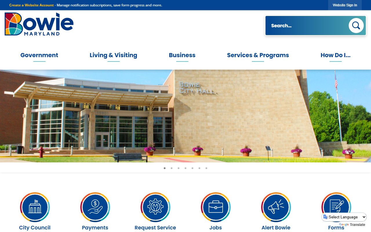 City of Bowie Maryland for genealogy records