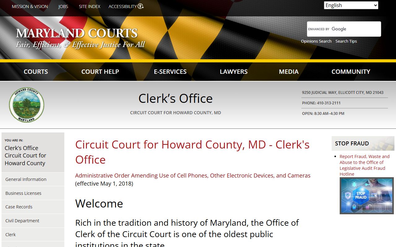 Howard County Circuit Court for Ellicott City genealogy records