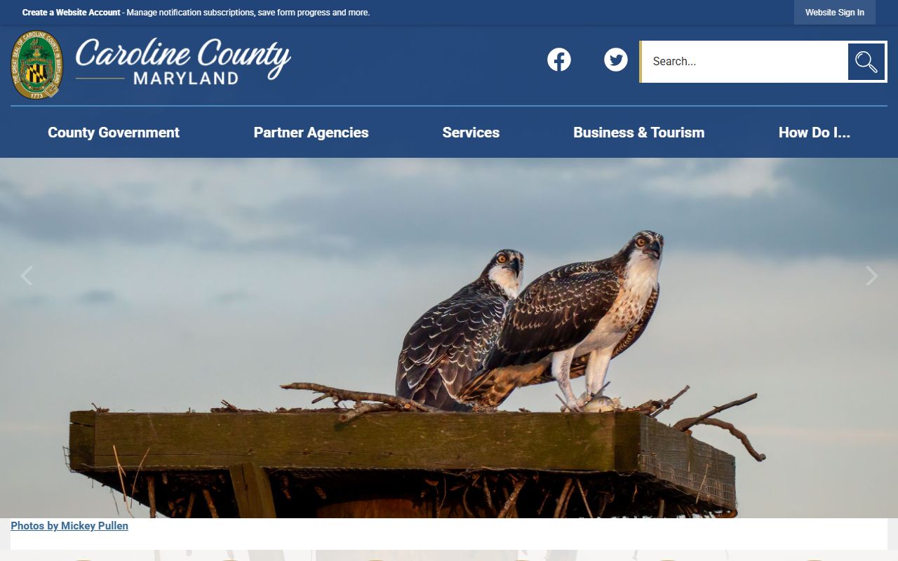 Caroline County government website for records and department contacts