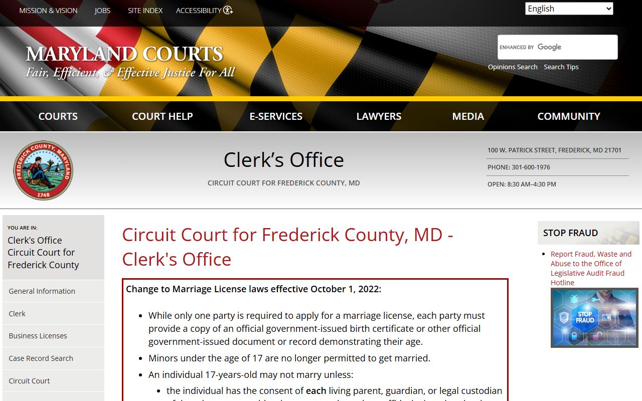 Frederick County Circuit Court for genealogy records