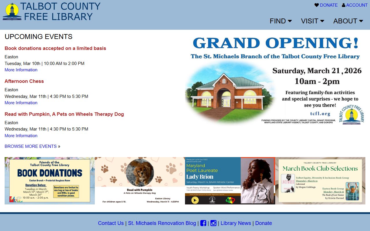 Talbot County Free Library genealogy resources for Talbot County records