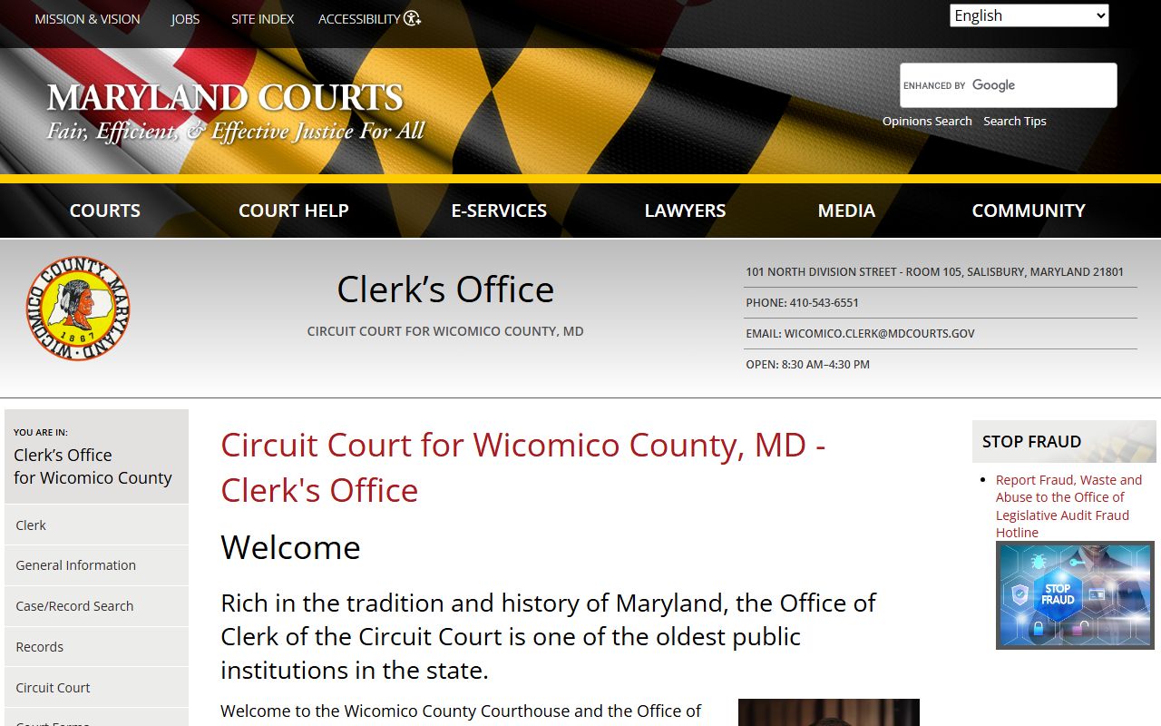 Wicomico County Circuit Court for genealogy records in Salisbury Maryland