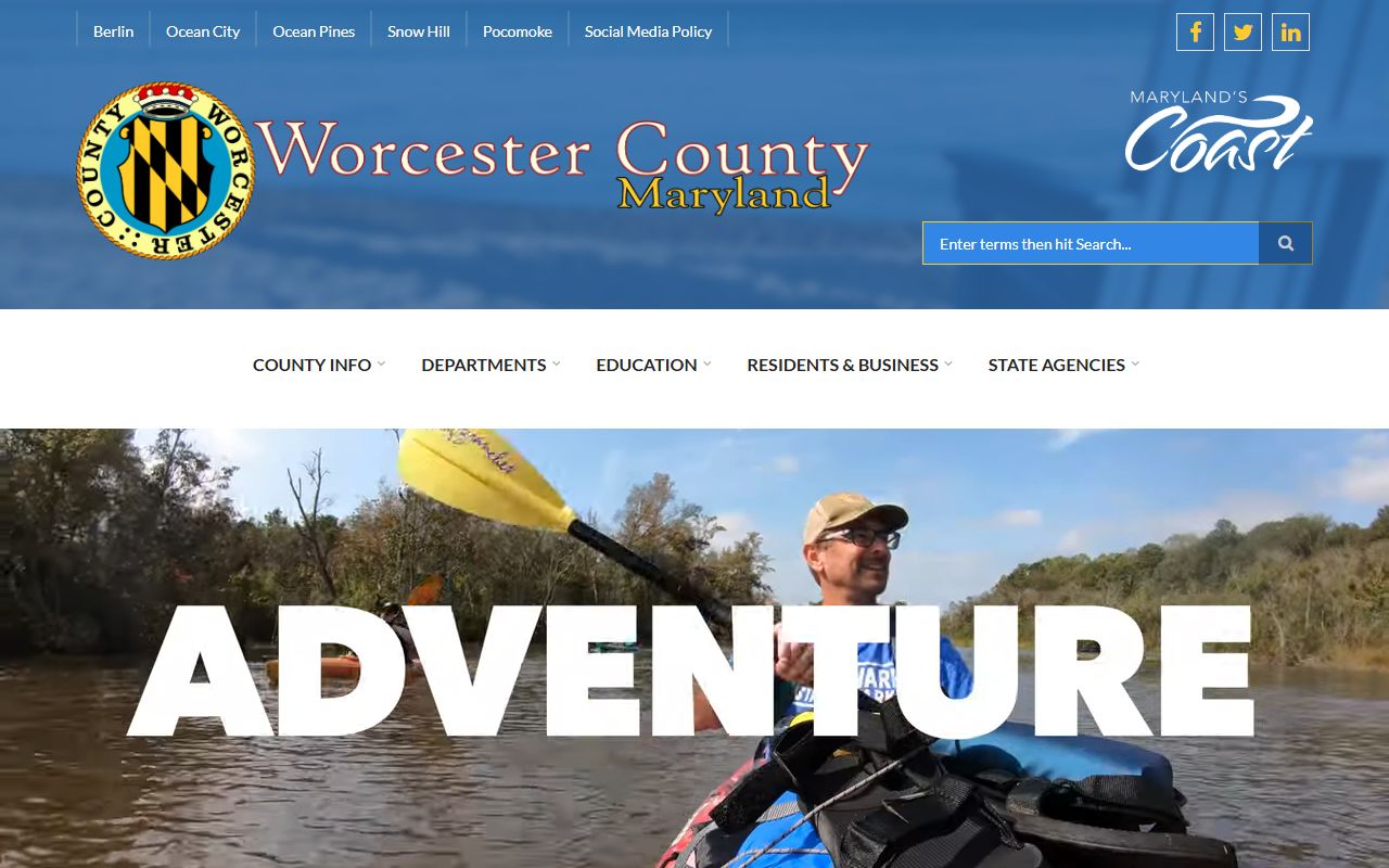 Worcester County government website for genealogy and property records